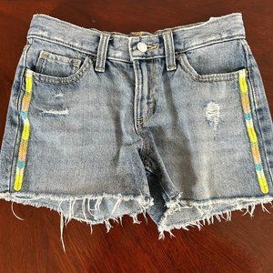 Old Navy - Kid 12 - Denim ripped shorts with colored piping